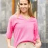MOSS COPENHAGEN Eslina Rachelle 2/4 V-Neck Pullove -Lee Butikk k mc 17626 apink 230413 fs 1