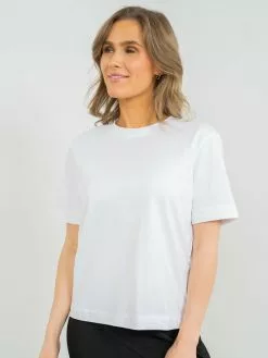 Selected Femme Essential Short Sleeve Boxy Tee -Lee Butikk k sf 16087919 white 230125 fs 3